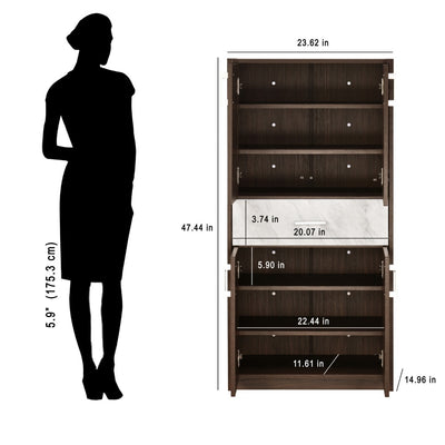 Nilkamal Ozark Shoe Cabinet (Ash wenge / Marble Beige)