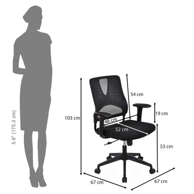 Nilkamal Enrich Mid Back Office Chair (Black)
