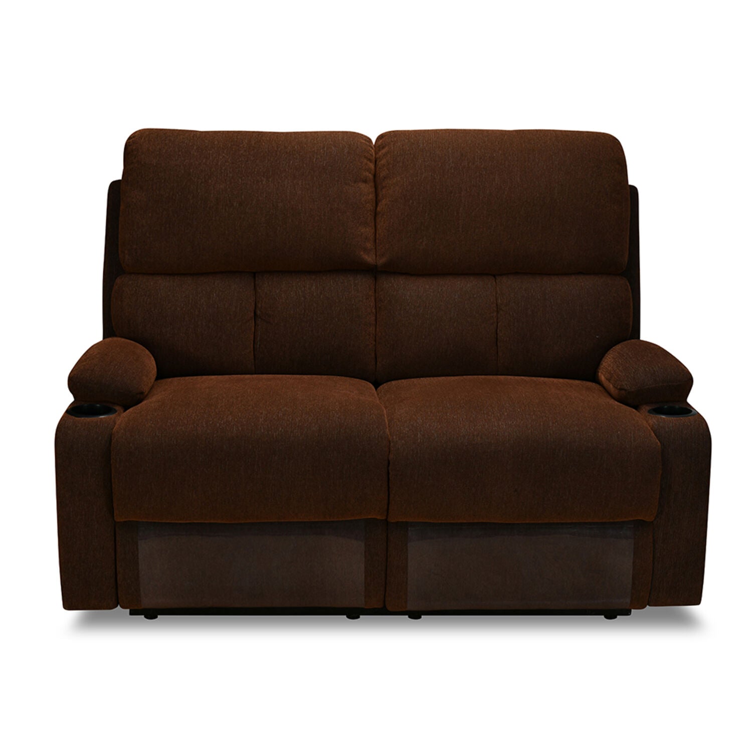 Nilkamal Matt 2 Seater Recliner Sofa with Cup Holder (Cocoa)