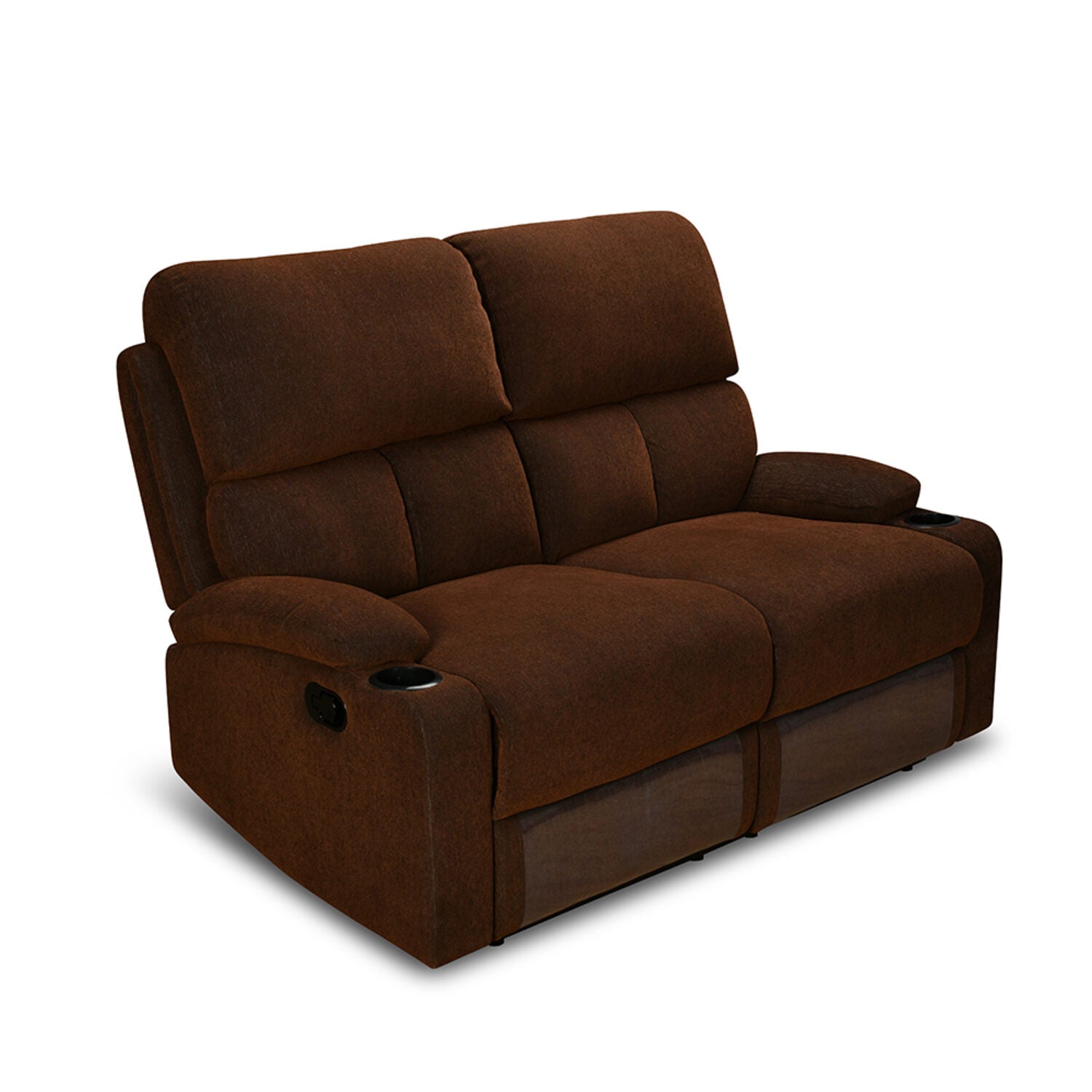 Nilkamal Matt 2 Seater Recliner Sofa with Cup Holder (Cocoa)