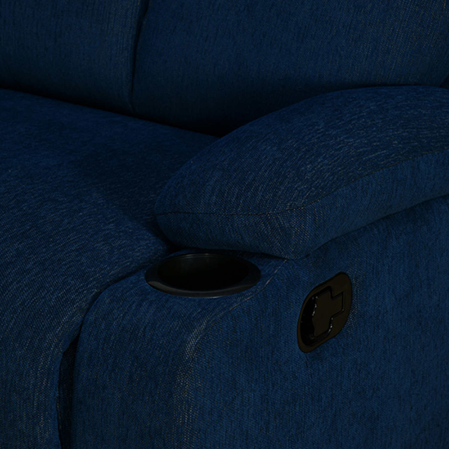 Nilkamal Matt 2 Seater Recliner Sofa with Cup Holder (Blue)