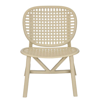 Nilkamal Arena Chairs and Glass Top Coffee Table Plastic Outdoor Set (Luxury Beige & Weather Brown)
