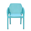 Nilkamal Captain Chairs and Crystal Glass Top Coffee Table Plastic Outdoor Set (Sapphire Blue & Milky White)