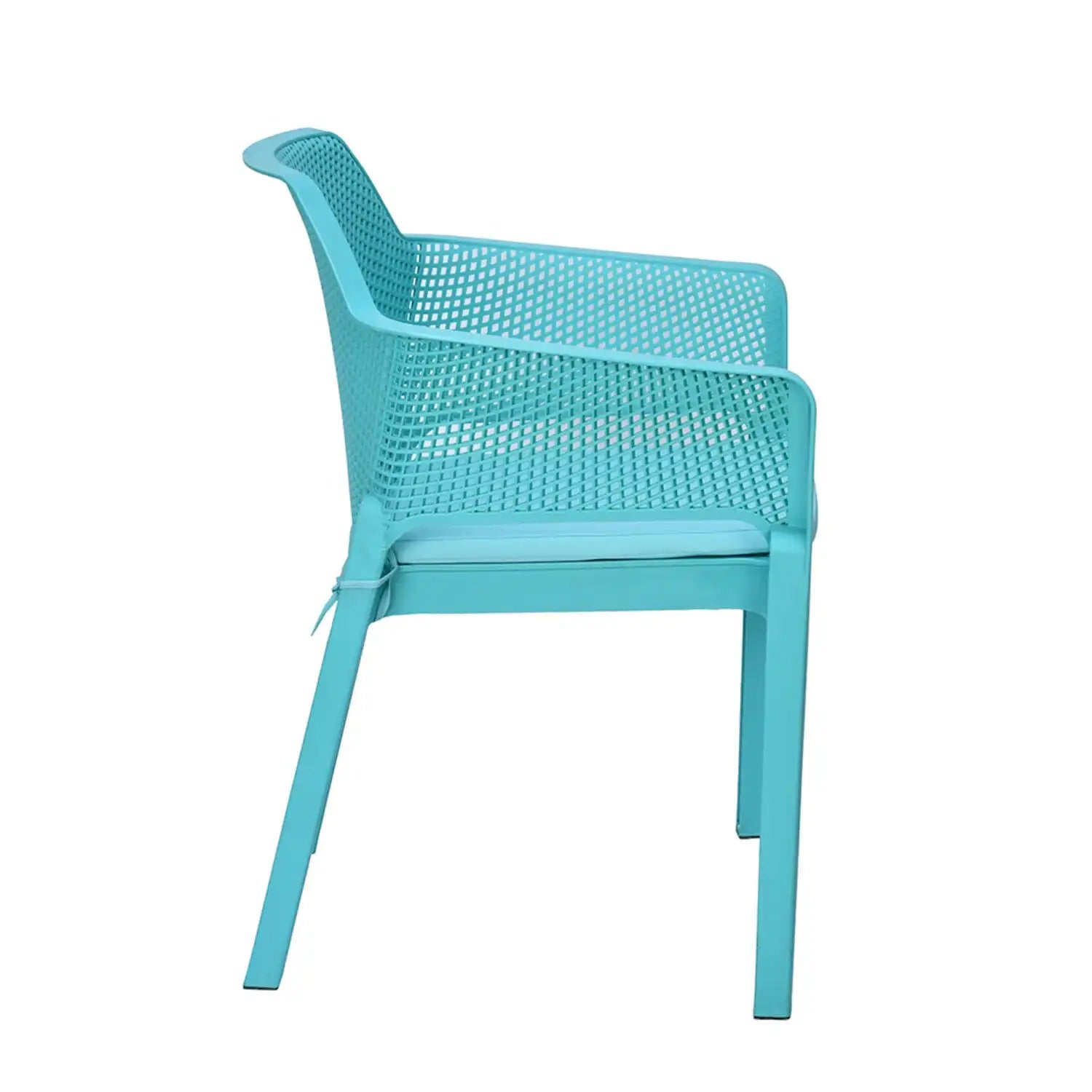 Nilkamal Captain Chair with Leatherette Cushion (Sapphire Blue) – Angle View