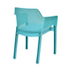 Nilkamal Captain Chairs and Crystal Glass Top Coffee Table Plastic Outdoor Set (Sapphire Blue & Milky White)