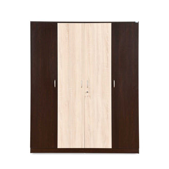 Nilkamal Willy 4 Door Wardrobe without Mirror (Wenge & Sonoma Oak)