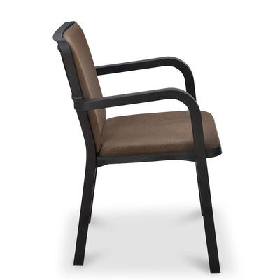 Nilkamal Luxe Chairs and Glass Top Coffee Table Plastic Outdoor Set (Season Rust Brown & Weather Brown)
