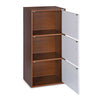 Nilkamal Sear 3 Tier Storage Cabinet (Classic Walnut & White)