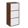 Nilkamal Sear 3 Tier Storage Cabinet (Classic Walnut & White)