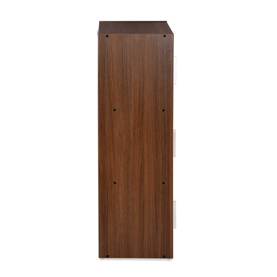 Nilkamal Sear 3 Tier Storage Cabinet (Classic Walnut & White)