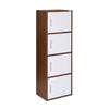 Nilkamal Sear 4 Tier Storage Cabinet (Classic Walnut & White)