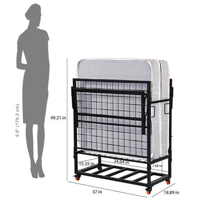 Nilkamal Zoe Folding Bed with Mattress (Black)