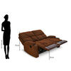 Nilkamal Matt 2 Seater Recliner Sofa with Cup Holder (Cocoa) - Extended Size In Centimeter