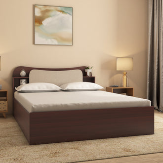 Nilkamal Daffodil Queen Bed with Box Storage (Walnut)