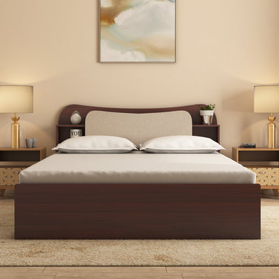 Nilkamal Daffodil Queen Bed with Box Storage (Walnut)