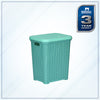 Nilkamal Elegance Laundry Basket 35 L (Sapphire Blue & Sea Blue) - Slight Side View