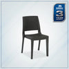 Nilkamal Enamora Plastic Armless Chair (Iron Black) - Slight Side View