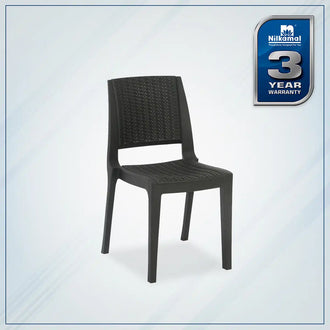 Nilkamal Enamora Plastic Armless Chair (Iron Black)