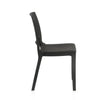 Nilkamal Enamora Plastic Armless Chair (Iron Black) - Side View