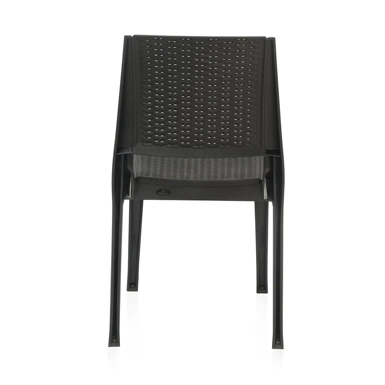 Nilkamal Enamora Plastic Armless Chair (Iron Black) - Back View