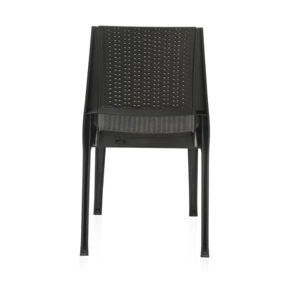 Nilkamal Enamora Plastic Armless Chair (Iron Black) - Back View