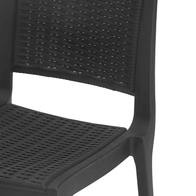 Nilkamal Enamora Plastic Armless Chair (Iron Black) - Close Up View