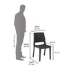 Nilkamal Enamora Plastic Armless Chair (Iron Black) - Size In Centimeter