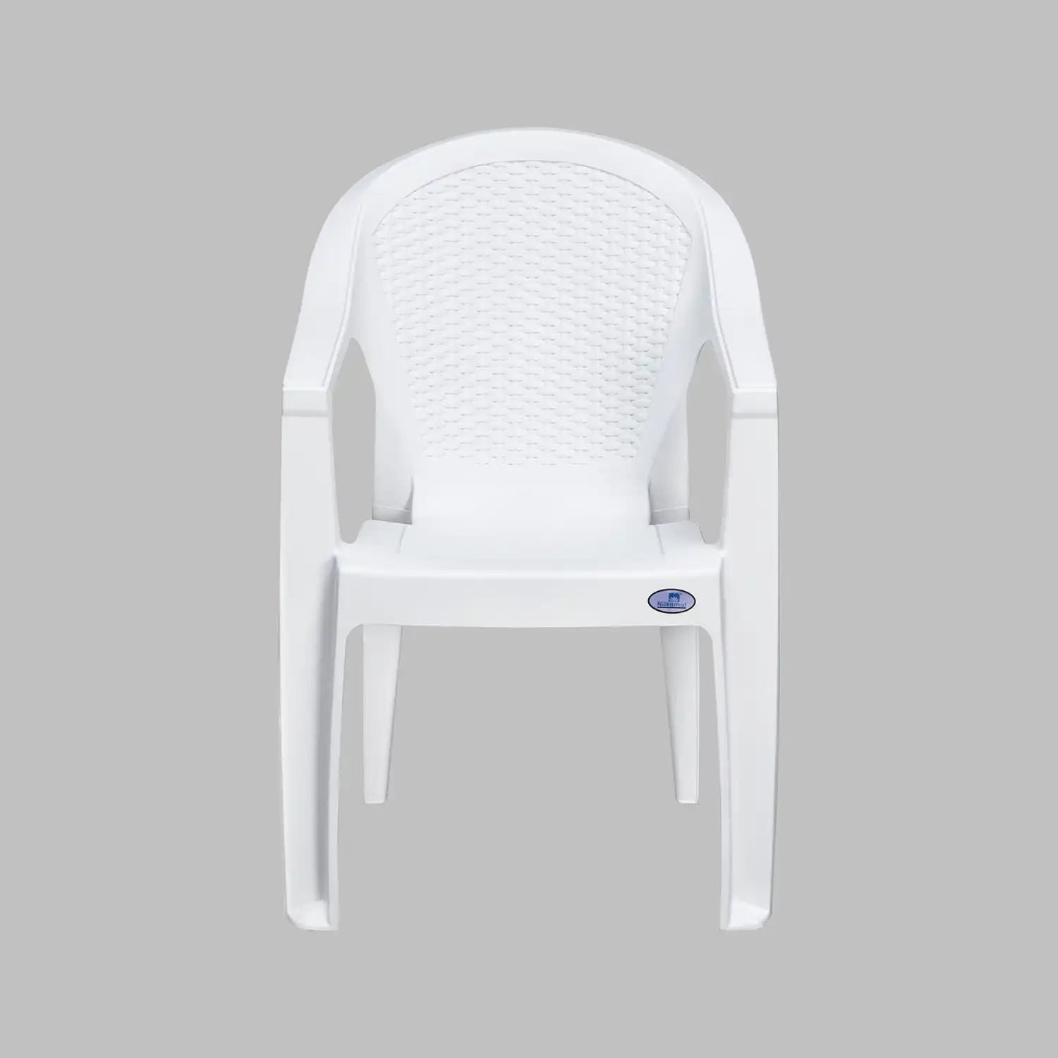 Nilkamal Exotica Plastic Arm Chair (Milky White) - Front View