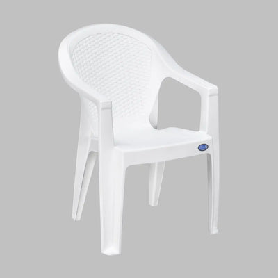 Nilkamal Exotica Plastic Arm Chair (Milky White) - Main View