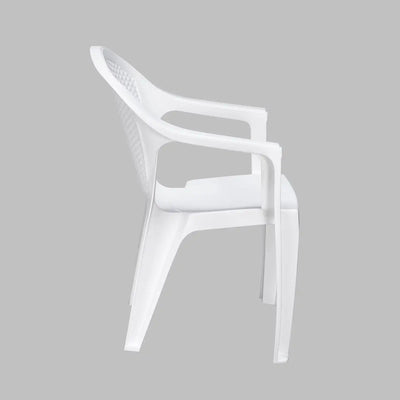 Nilkamal Exotica Plastic Arm Chair (Milky White) - Side View