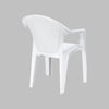 Nilkamal Exotica Plastic Arm Chair (Milky White) - Slight Back View