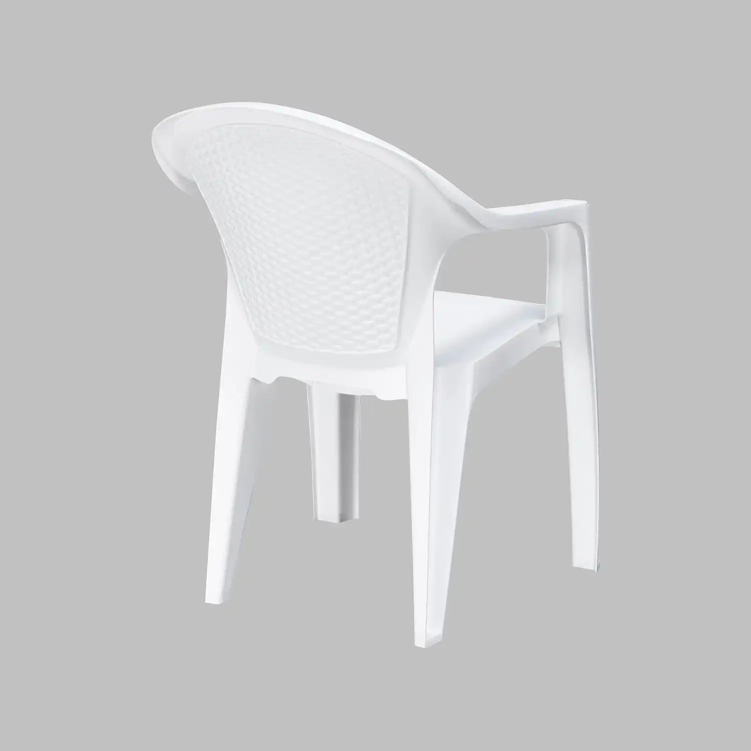 Nilkamal Exotica Plastic Arm Chair (Milky White) - Slight Back View