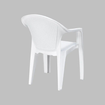 Nilkamal Exotica Plastic Arm Chair (Milky White) - Slight Back View