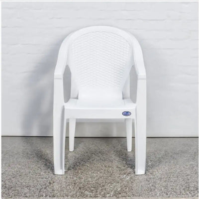 Nilkamal Exotica Plastic Arm Chair (Milky White) - Front View 2