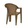 Nilkamal Exotica Plastic Arm Chair (Rattan Dark Beige) - Slight Back View