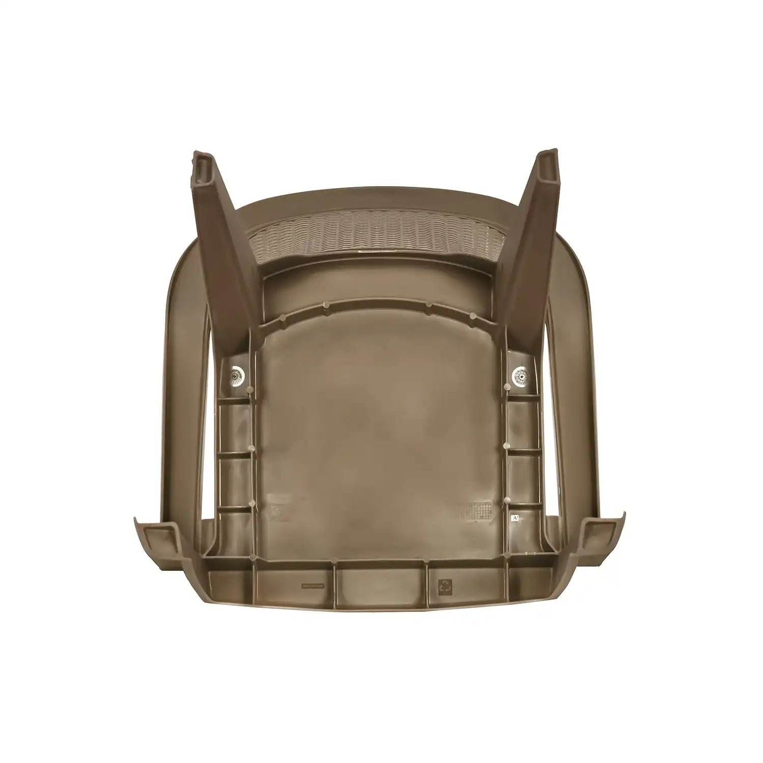 Nilkamal Exotica Plastic Arm Chair (Rattan Dark Beige) - Bottom View