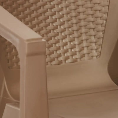 Nilkamal Exotica Plastic Arm Chair (Rattan Dark Beige) - Close Up View