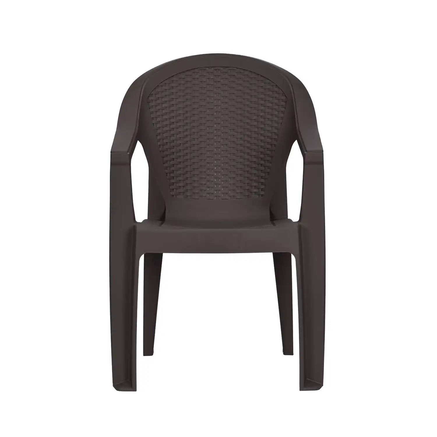 Nilkamal Exotica Plastic Arm Chair (Season Rust Brown) - Front View 2