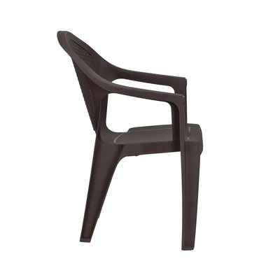 Nilkamal Exotica Plastic Arm Chair (Season Rust Brown) - Side View