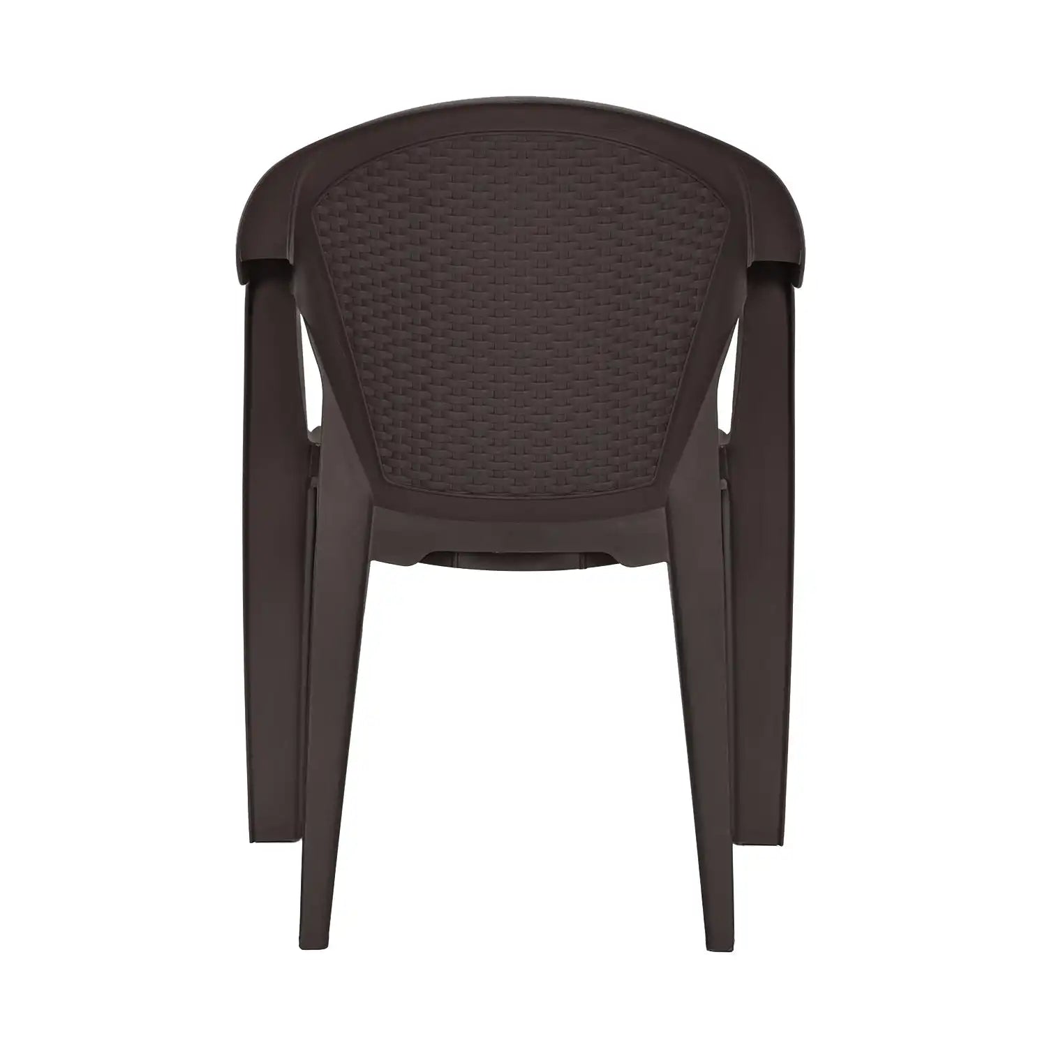 Nilkamal Exotica Plastic Arm Chair (Season Rust Brown) - Back View