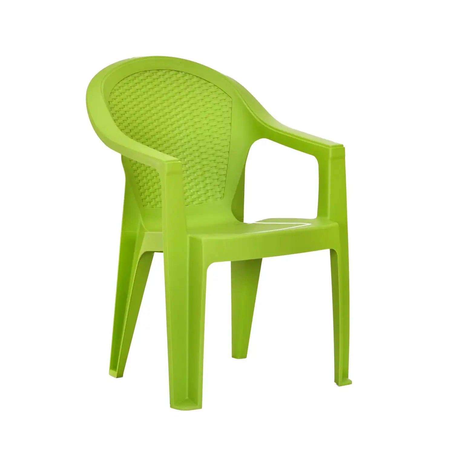 Nilkamal Exotica Plastic Arm Chair (Lush Green) - Slight Side View