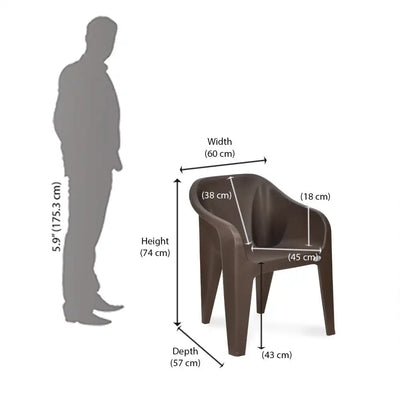 Nilkamal Eeezy Go Plastic Chair Season Rust Brown – Size In Centimeter