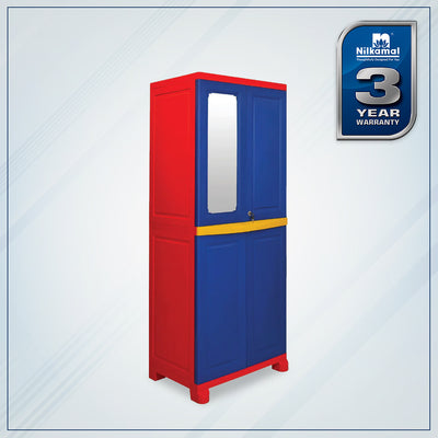 Nilkamal Freedom Big Mirror Cabinet (Pepsi Blue / Bright Red / Yellow)