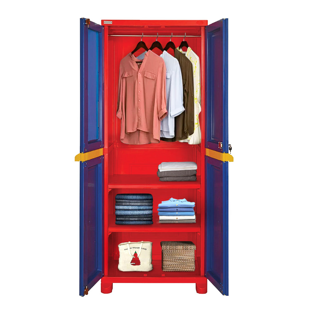 Nilkamal Freedom Big Mirror Cabinet (Pepsi Blue / Bright Red / Yellow)