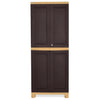 Nilkamal Freedom Big 1 (FB1) Plastic Storage Cabinet (Weathered Brown and Biscuit) - Front View