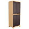 Nilkamal Freedom Big 1 (FB1) Plastic Storage Cabinet (Weathered Brown and Biscuit) - Slight Side View-3