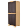 Nilkamal Freedom Big 1 (FB1) Plastic Storage Cabinet (Weathered Brown and Biscuit) - Slight Side View-4