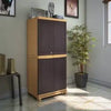 Nilkamal Freedom Big 1 (FB1) Plastic Storage Cabinet (Weathered Brown and Biscuit) - Slight Side View-2