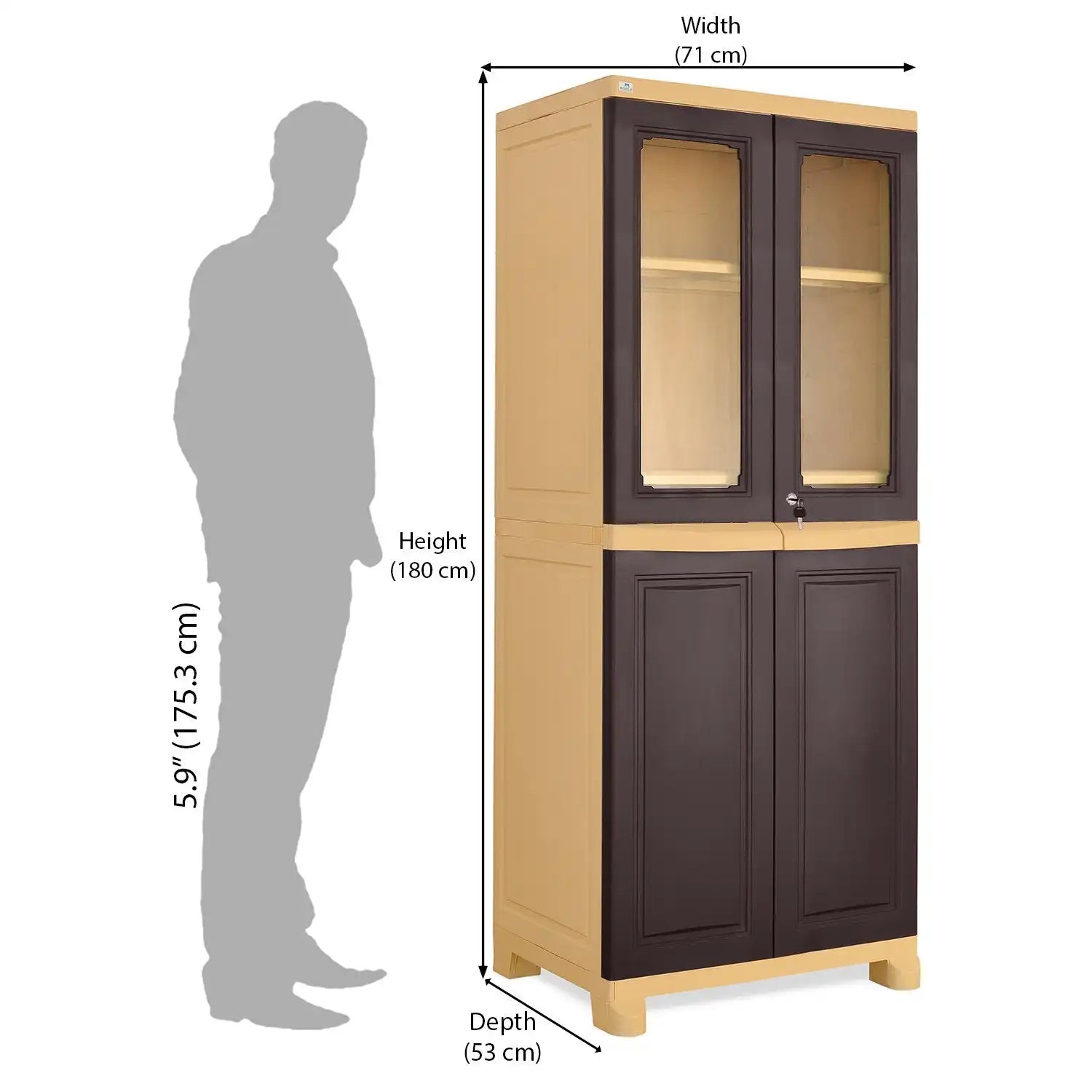 Nilkamal Freedom Big 2 (FB 2) Plastic Storage Cabinet – Size In Centimeter