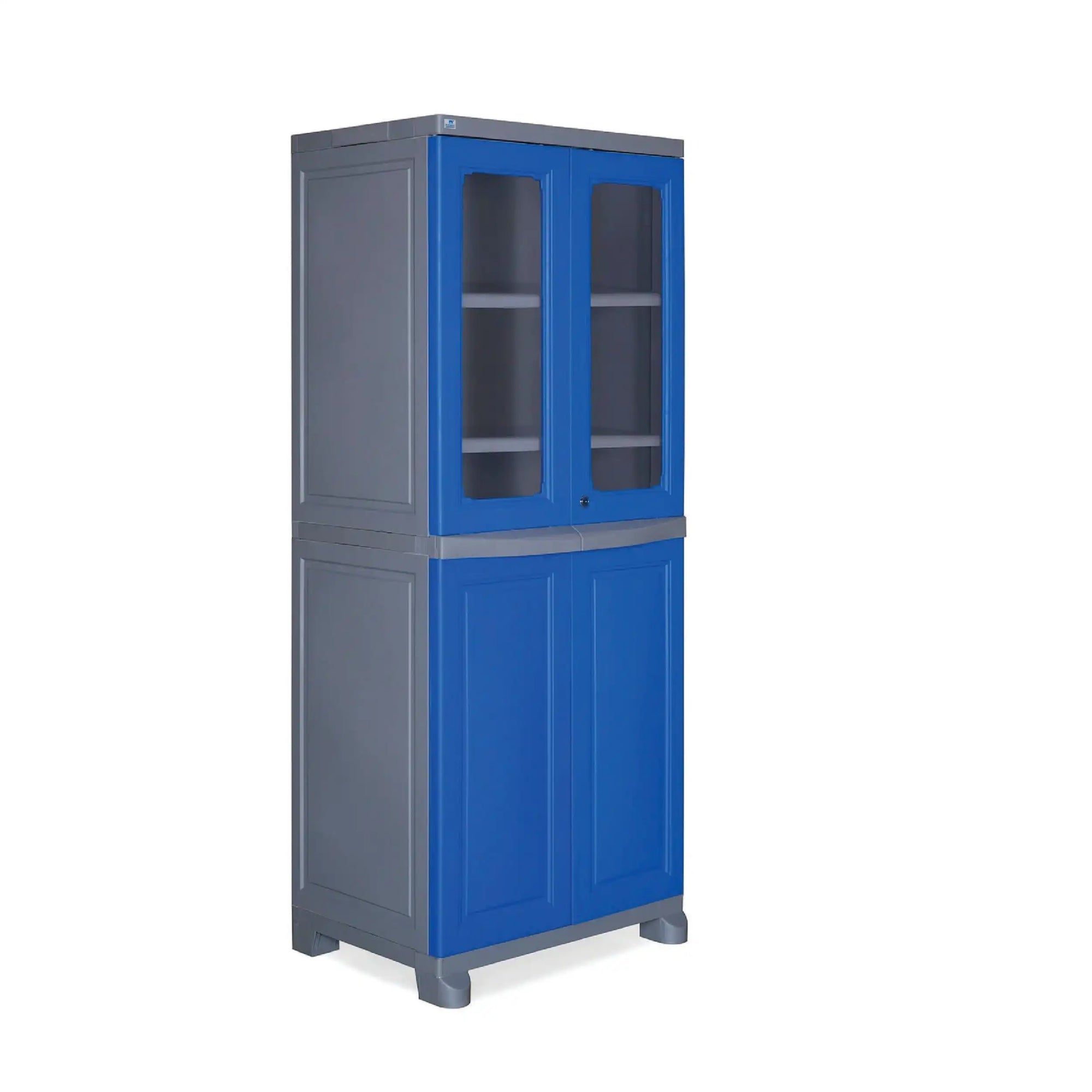 Nilkamal Freedom Big 2 Plastic Cabinet (Deep Blue & Grey)